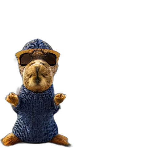 animal, staff, hat, jacket transparent PNG cut-out