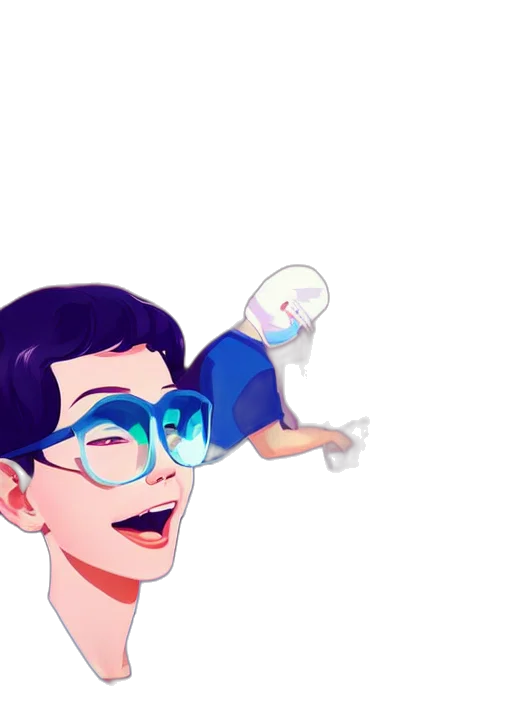 cartoon, concept art, vaporwave, anime transparent PNG cut-out