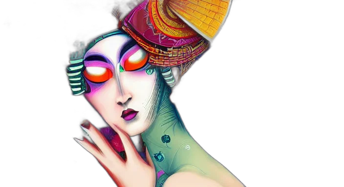 hat, mask, fantasy art, photorealistic transparent PNG cut-out