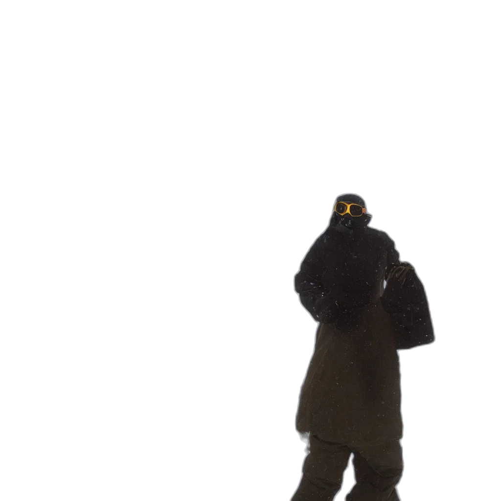 jacket, staff, hat, mask transparent PNG cut-out