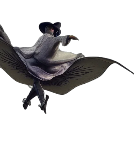 umbrella, dragon, staff, hat transparent PNG cut-out