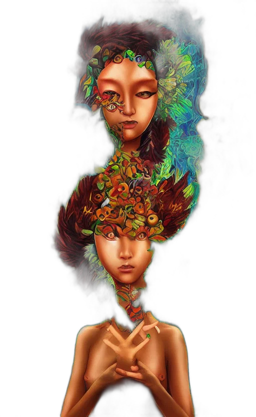 crown, face, mask, hair transparent PNG cut-out