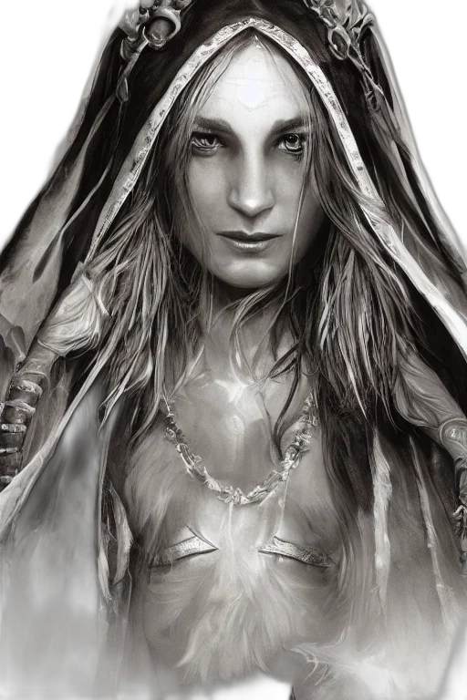 face, fantasy art, concept art, photorealistic transparent PNG cut-out