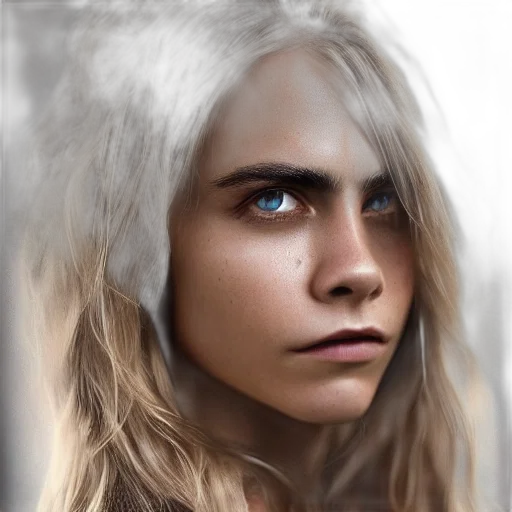 face, hair, dragon, fantasy art transparent PNG cut-out