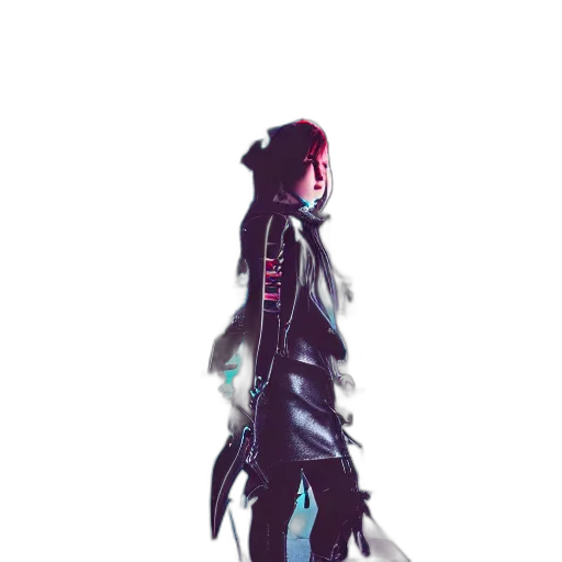 jacket, dress, staff, creature transparent PNG cut-out