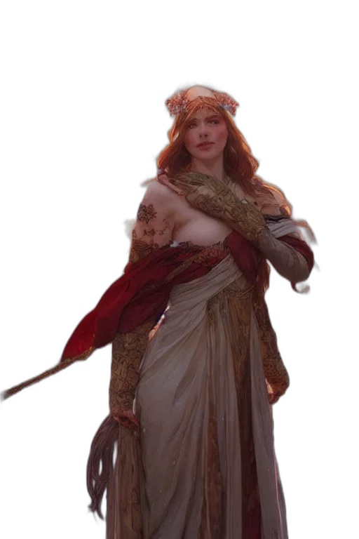 dress, sword, staff, crown transparent PNG cut-out