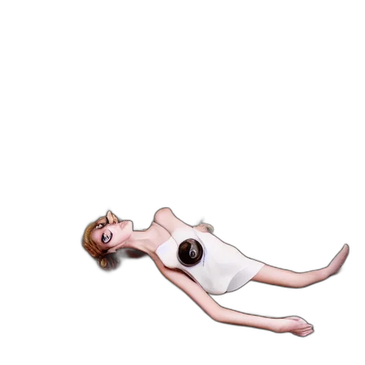 dress, creature, staff, hair transparent PNG cut-out