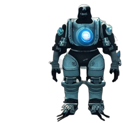 robot, concept art, 3d render, blue transparent PNG cut-out