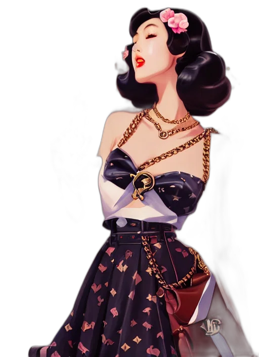 dress, jewelry, cartoon, fantasy art transparent PNG cut-out