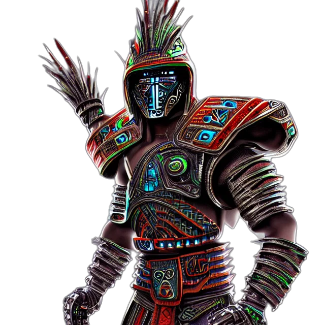 robot, staff, mask, jewelry transparent PNG cut-out