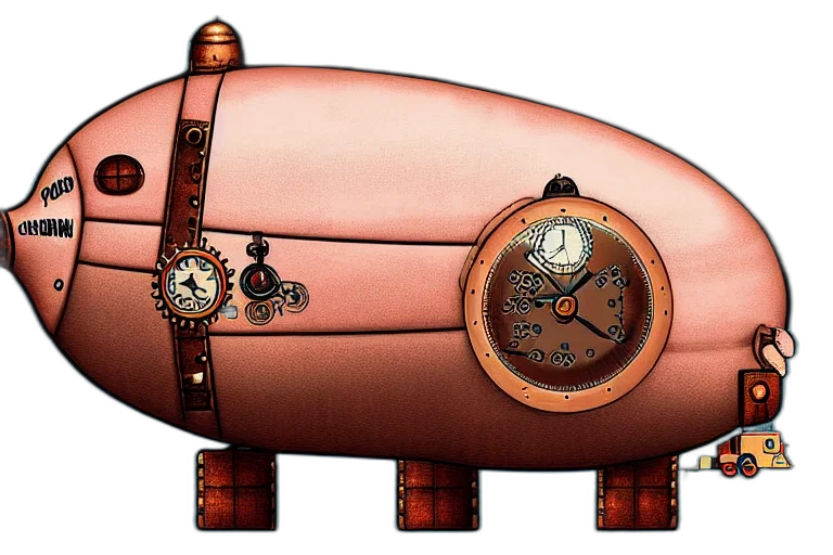 concept art, 3d render, blimp, shape transparent PNG cut-out