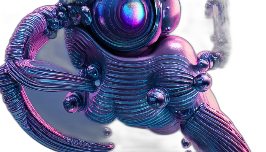 robot, hair, crown, creature transparent PNG cut-out