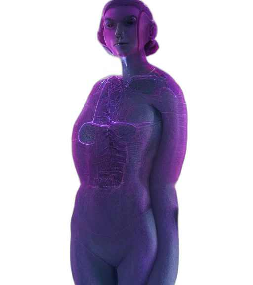 robot, dress, staff, creature transparent PNG cut-out