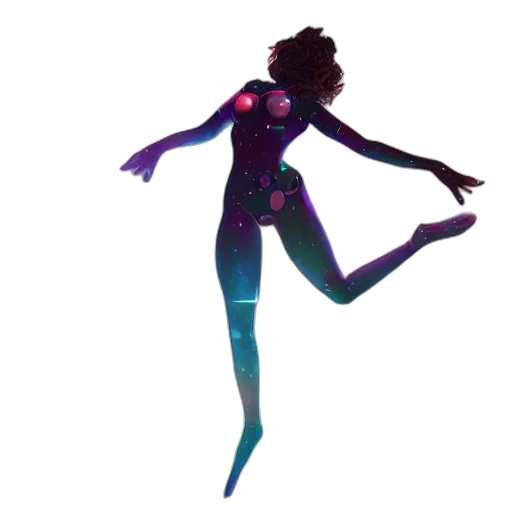 robot, dress, creature, staff transparent PNG cut-out