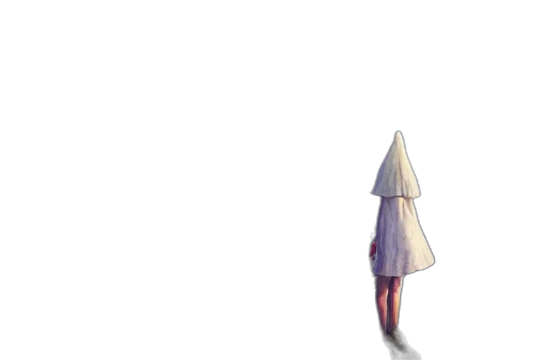 hat, dress, umbrella, staff transparent PNG cut-out