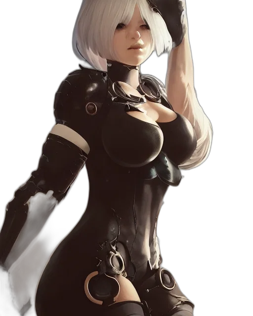 robot, dress, weapon, staff transparent PNG cut-out