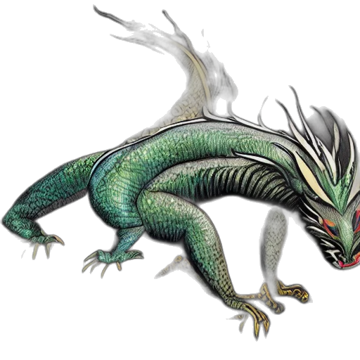 dragon, creature, animal, staff transparent PNG cut-out