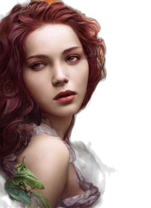 face, photorealistic, fantasy art, oil painting transparent PNG cut-out
