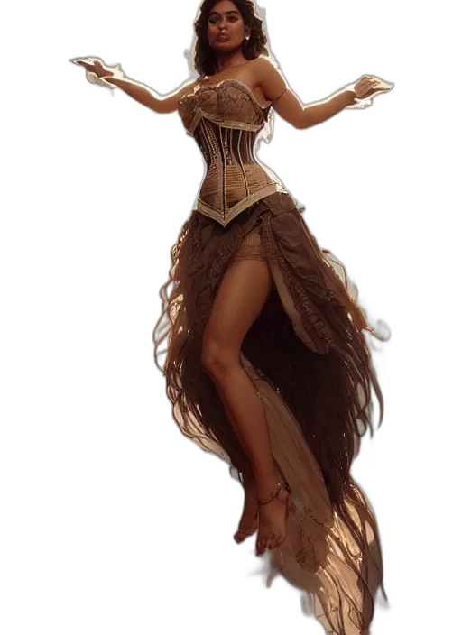 dress, staff, fantasy art, concept art transparent PNG cut-out