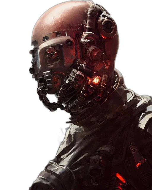 mask, robot, face, cyberpunk transparent PNG cut-out