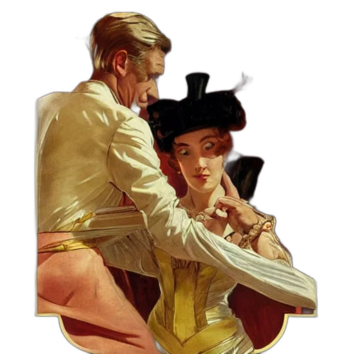 hat, jacket, staff, comic book art transparent PNG cut-out