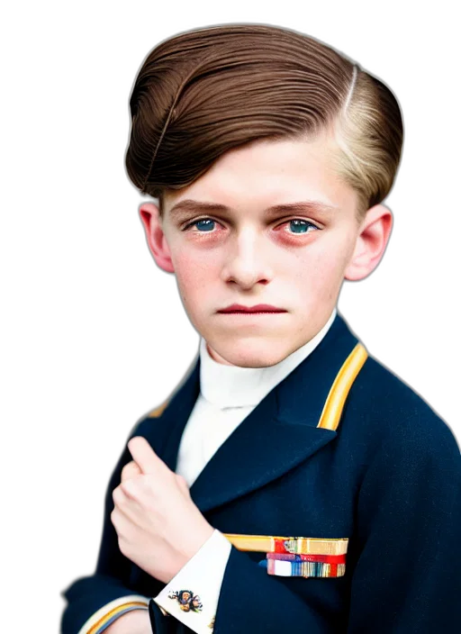 face, hair, jacket, crown transparent PNG cut-out