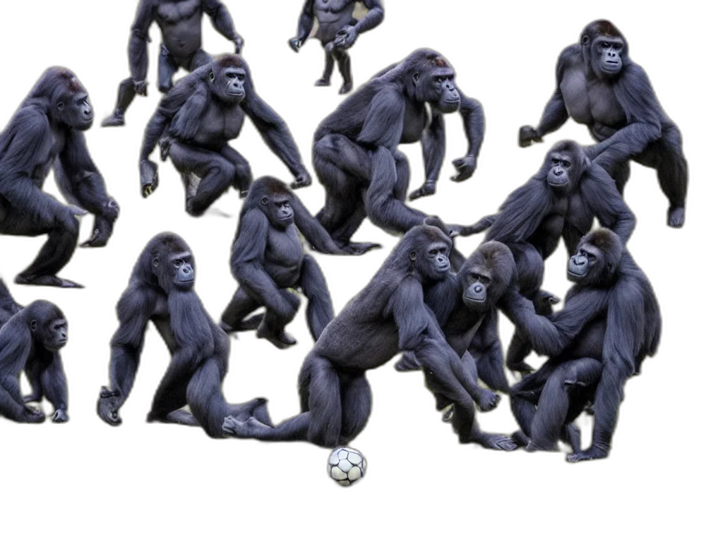animal, concept art, 3d render, gorillas transparent PNG cut-out