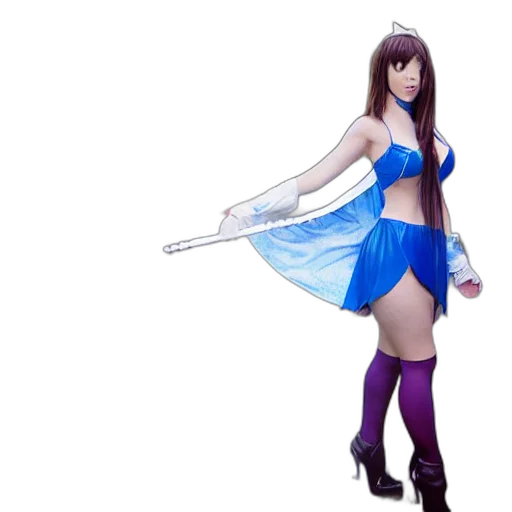 dress, sword, umbrella, fantasy art transparent PNG cut-out