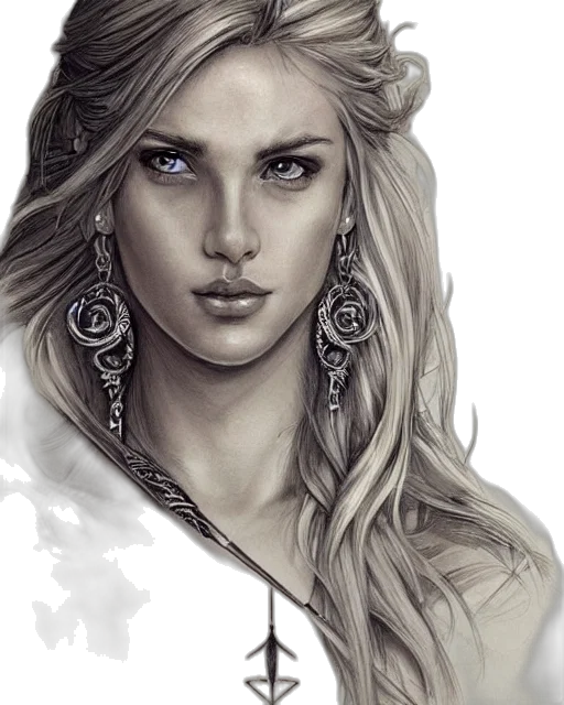 face, jewelry, fantasy art, photorealistic transparent PNG cut-out