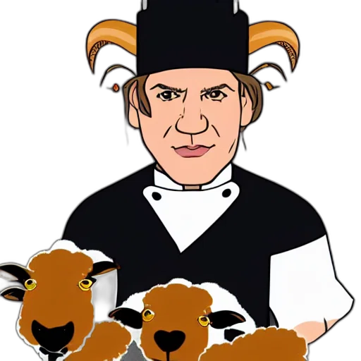cartoon, portrait, chef, gordon transparent PNG cut-out
