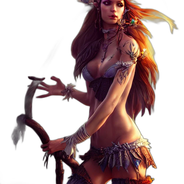 staff, jewelry, creature, dress transparent PNG cut-out