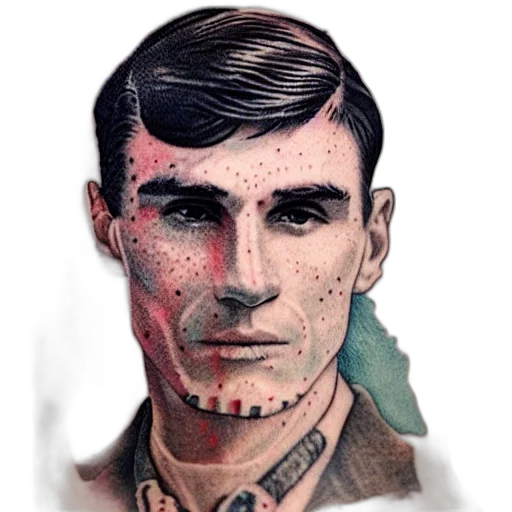 face, comic book art, photorealistic, watercolor transparent PNG cut-out