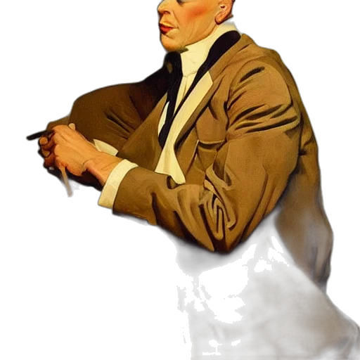 jacket, staff, face, concept art transparent PNG cut-out