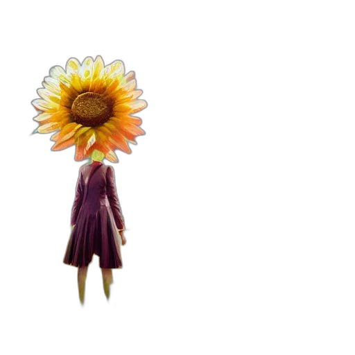flower, dress, umbrella, staff transparent PNG cut-out