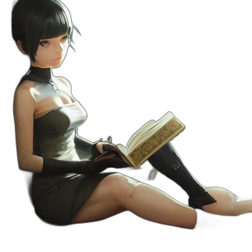 dress, robot, staff, weapon transparent PNG cut-out