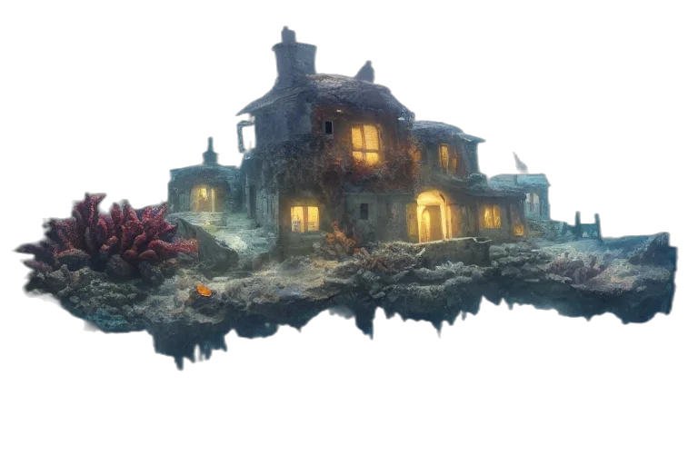 building, concept art, fantasy art, 3d render transparent PNG cut-out