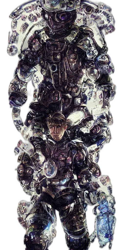 robot, face, weapon, jacket transparent PNG cut-out