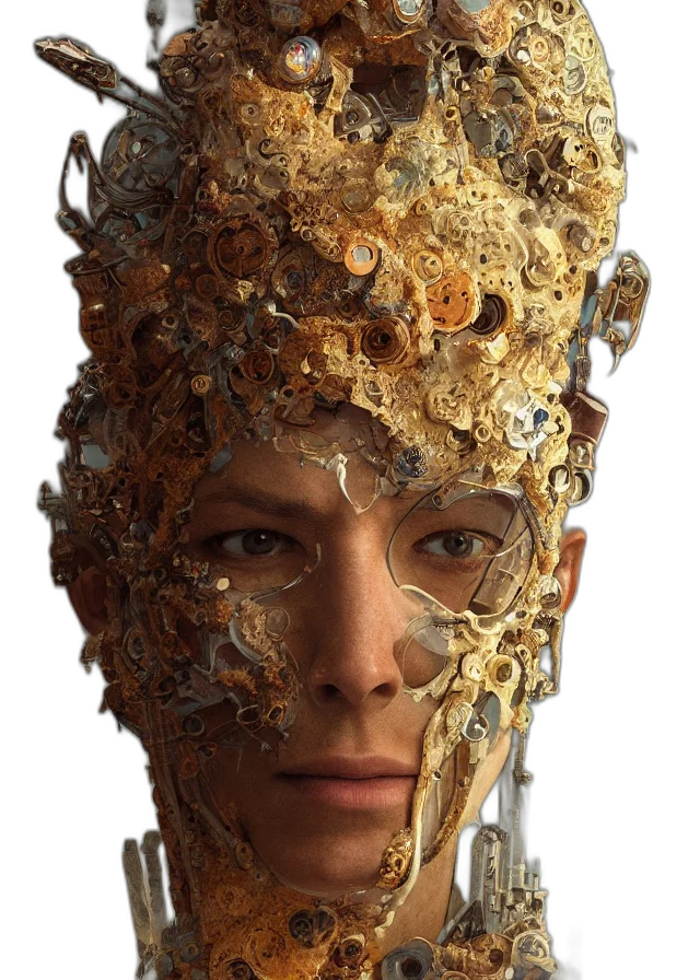 face, mask, robot, crown transparent PNG cut-out