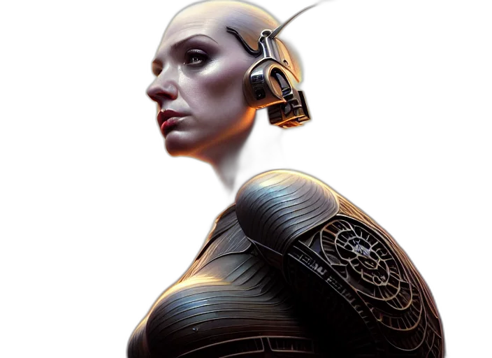 robot, face, concept art, cyberpunk transparent PNG cut-out