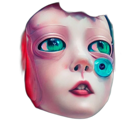 mask, face, robot, creature transparent PNG cut-out
