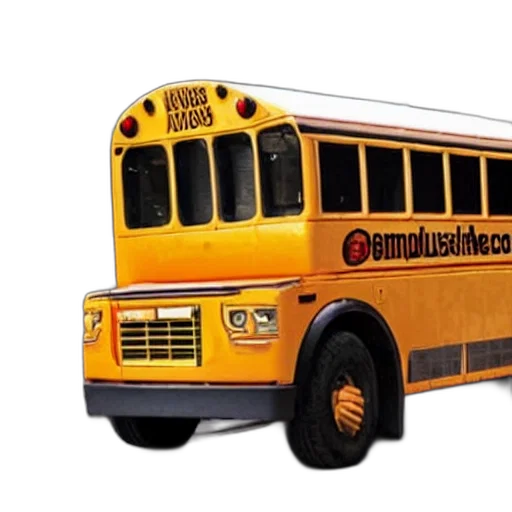 3d render, photorealistic, concept art, schoolbus transparent PNG cut-out