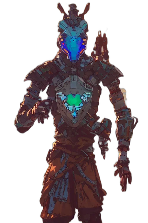 robot, mask, creature, weapon transparent PNG cut-out