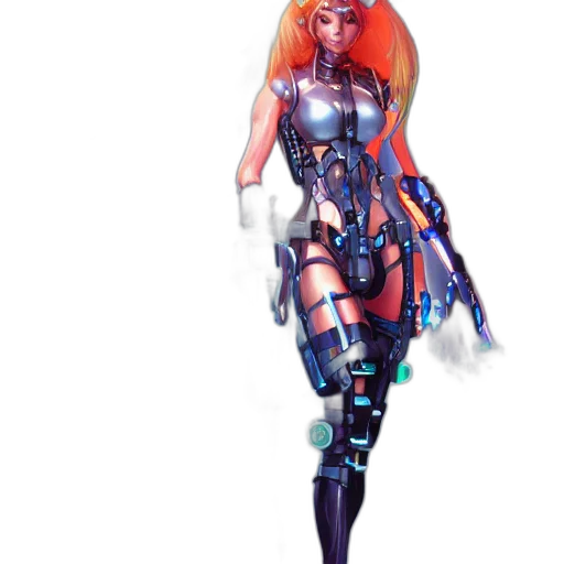 dress, robot, concept art, cyberpunk transparent PNG cut-out