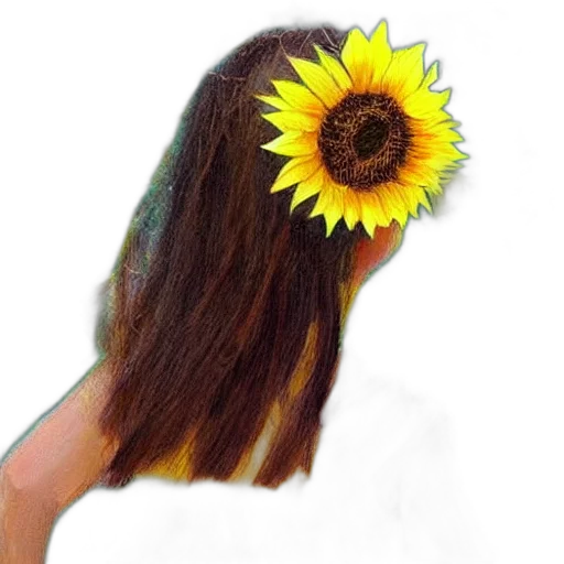 hair, flower, crown, staff transparent PNG cut-out