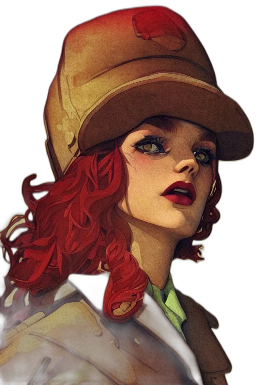 hat, face, comic book art, photorealistic transparent PNG cut-out