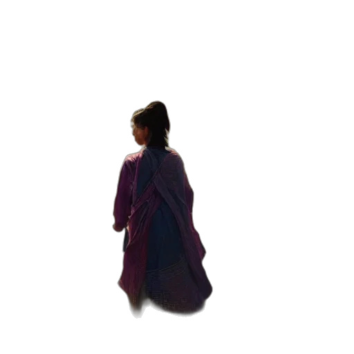 jacket, dress, staff, creature transparent PNG cut-out