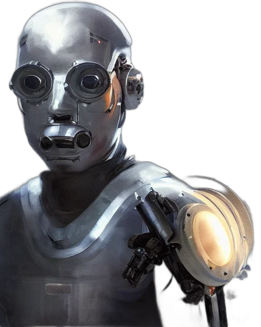 robot, mask, face, concept art transparent PNG cut-out