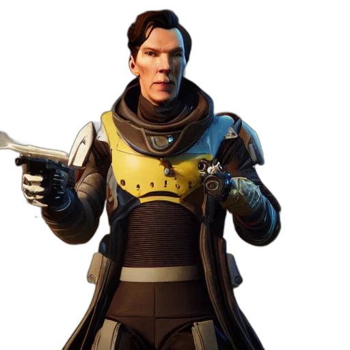 jacket, staff, weapon, mask transparent PNG cut-out