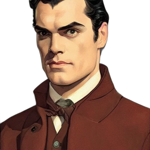 face, jacket, staff, comic book art transparent PNG cut-out