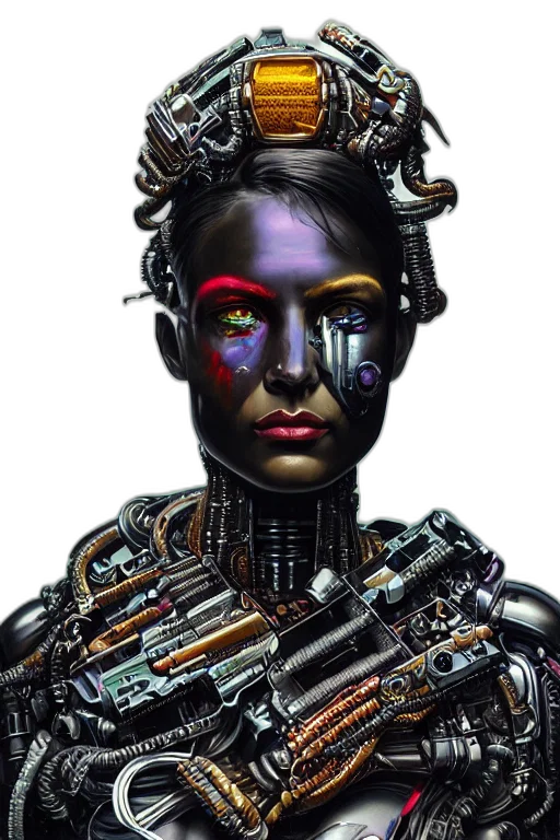 robot, cyberpunk, concept art, pixel art transparent PNG cut-out